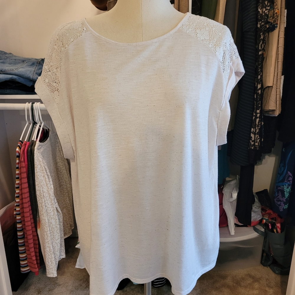 Sonoma lace embellished short sleeved tee